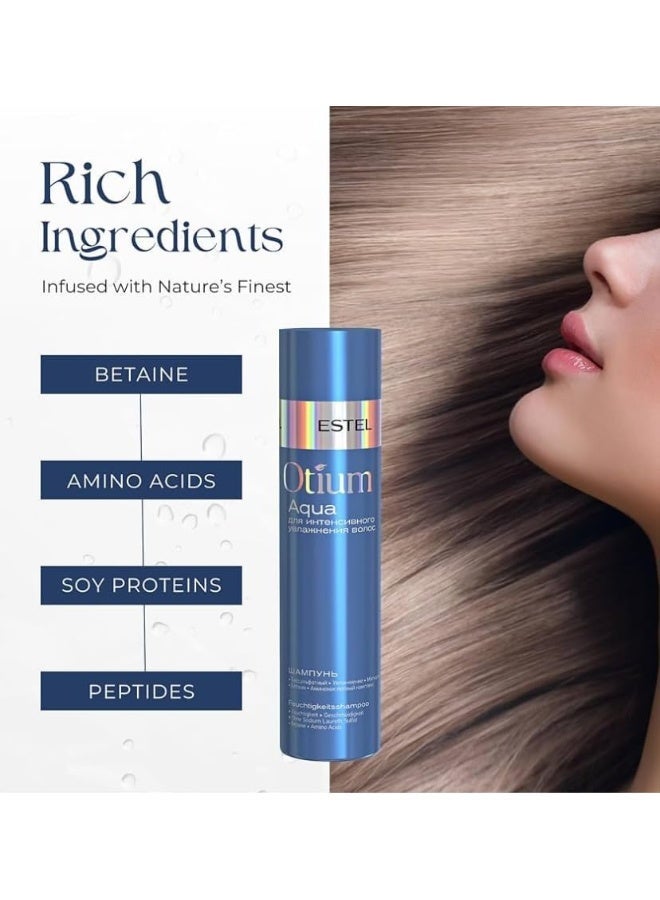 ESTEL Otium Aqua Shampoo | Sulfate-Free Hydrating & Moisturizing Shampoo for Dry and Damaged Hair | Softness & Deep Hydration | 250ml - Image 4